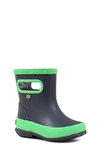 Bogs Skipper Solid Waterproof Rain Boot In Navy/ Green