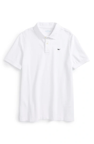 Vineyard Vines Kids' Classic Piqué Cotton Polo In White Cap