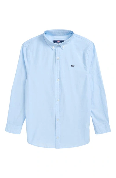 Vineyard Vines Kids' Button-down Stretch Cotton Oxford Shirt In Ocean Breeze