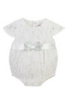 CARRIAGE BOUTIQUE LACE CHRISTENING BUBBLE BODYSUIT WITH SATIN BOW,74158-9M