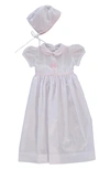 CARRIAGE BOUTIQUE EMBROIDERED CHRISTENING GOWN & BONNET SET,74156-6M