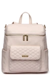 Luli Bebe Monaco Faux Leather Diaper Backpack In Pastel Pink