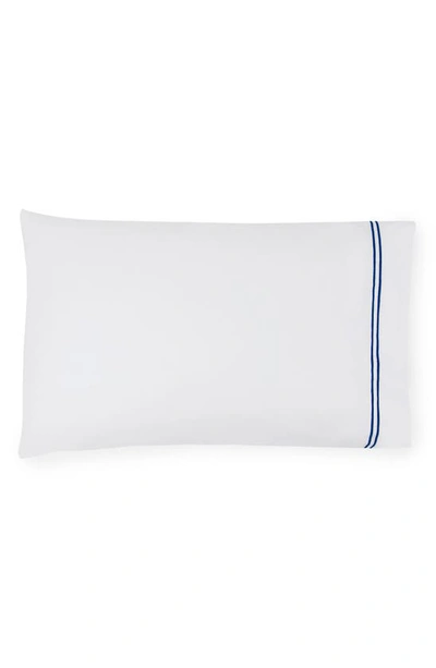 Sferra Grande Hotel Pillowcase In White/ Navy