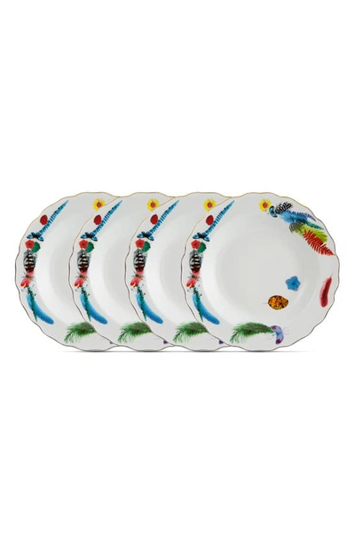 Christian Lacroix Caribe Set Of 4 Soup Plates In White