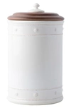 Juliska Berry & Thread 10" Canister With Wooden Lid In Whitewash