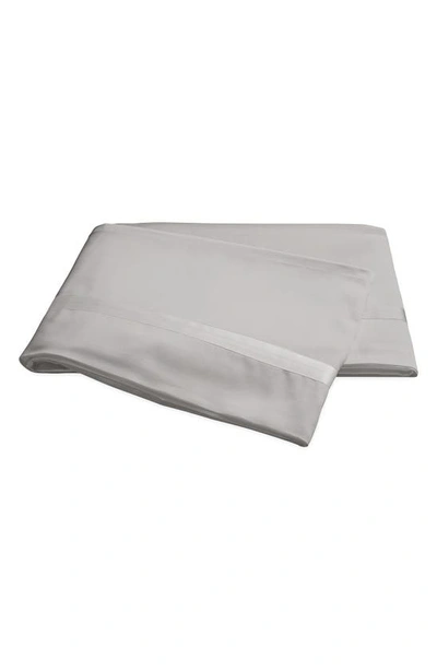 Matouk Nocturne 600 Thread Count Flat Sheet In Silver