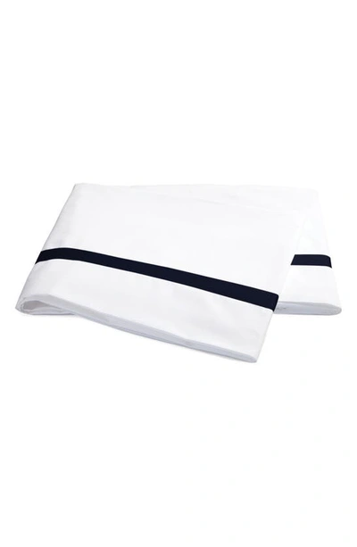 Matouk Lowell 600 Thread Count Flat Sheet In Navy Blue