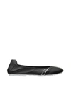 Hogan H511 Black Silver Flat Ballerina Shoes In Black