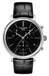 TISSOT CARSON PREMIUM CHRONOGRAPH LEATHER STRAP WATCH, 41MM,T1224173601100