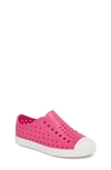 Native Shoes Kids' Jefferson Water Friendly Slip-on Vegan Sneaker In Pink/ White
