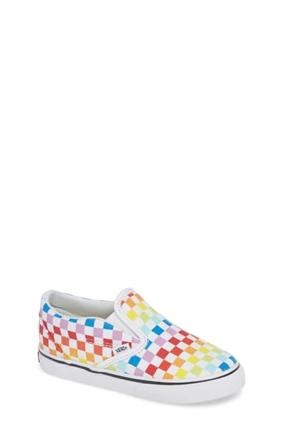 Vans Classic Checker Slip-on In Rainbow/ White