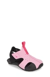 Nike Kids' Toddler Girls' Sunray Protect 2 Sandals From Finish Line In Psychic Pink/black/laser Fuchsia
