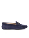 TOD'S GOMMINO SUEDE LOAFERS IN BLU,XXW00G0CY70RE0U824