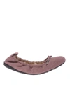 TOD'S TOD'S SUEDE BALLERINAS IN PINK WITH LOGO,XXW12C0CJ10HR0L222