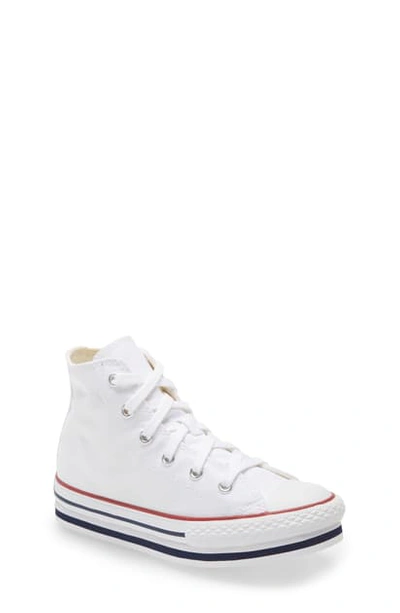 Converse Kids' Chuck Taylor All Star High Top Platform Sneaker In Optic White