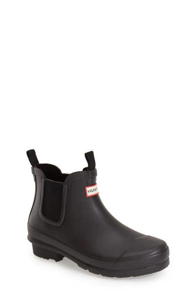 Hunter Kids Black Original Big Kids Chelsea Boots