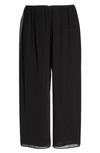 Alex Evenings Wide Leg Chiffon Pants In Black