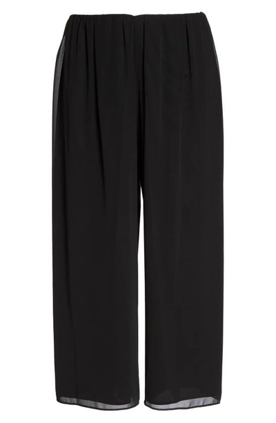 Alex Evenings Wide Leg Chiffon Trousers In Black