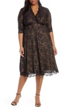 Kiyonna Mademoiselle Lace A-line Dress In Black