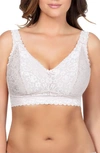 Parfait Adriana Banded Stretch Lace Wireless Bralette In Pearl White