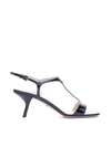 PRADA PATENT LEATHER T-STRAP IN BLACK,1X969L 069 F0002