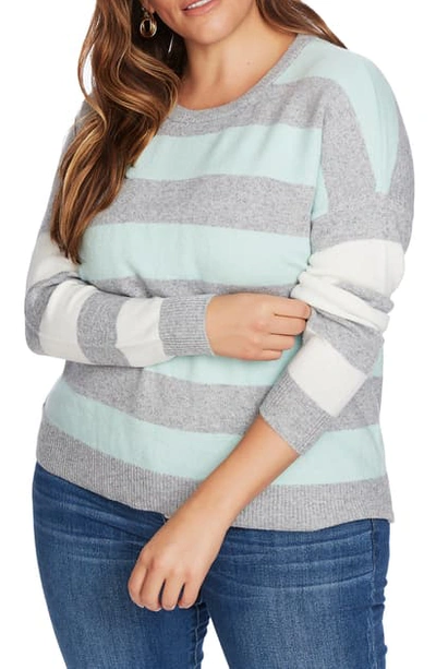 Court & Rowe Stripe Sweater In Silver Heather