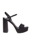 PRADA SATIN SANDALS IN BLACK