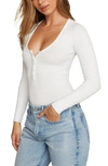 Good American Feel Good Scoop-neck Cotton-blend Jersey Body In White001