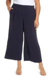 1.state Center Seam Stretch Crepe Trousers In Blue Night