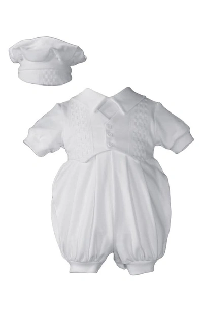Little Things Mean A Lot Babies' Romper & Hat Set In White