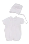LITTLE THINGS MEAN A LOT CHRISTENING ROMPER & HAT SET,BJ05RS