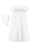 CARRIAGE BOUTIQUE SMOCKED CHRISTENING GOWN & BONNET SET,74154-9M