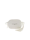 GAELLE PARIS LOGO PRINT BELT BAG IN WHITE