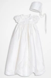 LITTLE THINGS MEAN A LOT DUPIONI SILK CHRISTENING GOWN,DP12GS