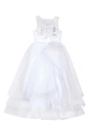 US ANGELS KIDS' EMBROIDERED ORGANZA FIRST COMMUNION DRESS,C909