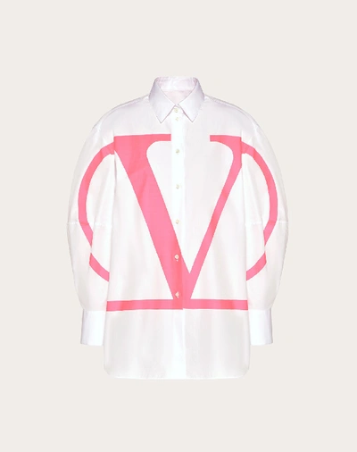 Valentino Vlogo Poplin Shirt In White