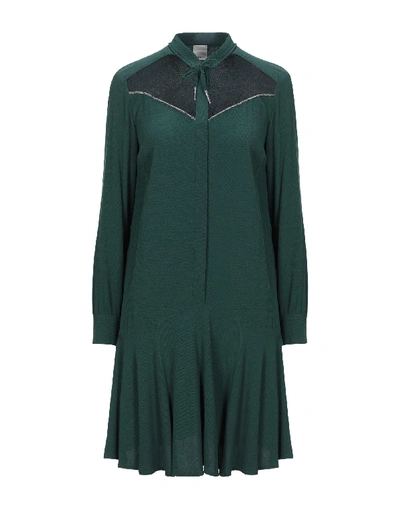 Pinko Short Dresses In Emerald Green
