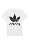 Adidas Originals Kids T-shirt Trefoil Tee For For Boys And For Girls In White/ Black