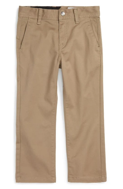 Volcom Kids' Modern Stretch Chinos In Khaki