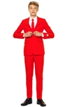 Opposuits Red Devil Two-piece Suit With Tie In Red