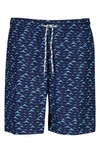 Snapper Rock Little Boy's & Boy's Taking Flight Blue Swell Board Shorts In Navy Light Blue