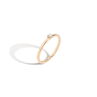 Aurate Medium Diamond Solitaire Ring In Gold/ White