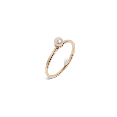 Aurate Simple Pearl Ring In Gold/ Pink