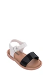 Mini Melissa Mar Glitter Jelly Sandal In Black/ White