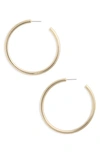 HALOGENR NORDSTROM LARGE SLEEK TUBE HOOP EARRINGS,HA21FA17