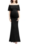 KIMI AND KAI ABIGAIL OFF THE SHOULDER MATERNITY TRUMPET GOWN,972-177009