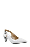 J. Reneé Mayetta Slingback Pump In White Pearl Faux Leather