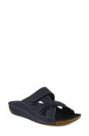 Spring Step Gretta Sandal In Navy Leather