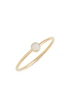 Zoë Chicco 14k Gold Thin Ring With A Bezel Set Round Opal In Yellow Gold/ Opal