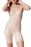 Spanxr Suit Your Fancy Strapless Cupped Mid Thigh Bodysuit In Champagne Beige